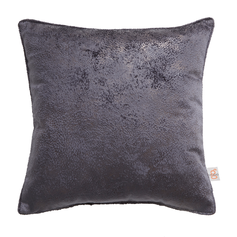 Navarra Metallic Cushion By Clarke And Clarke In Slate Grey